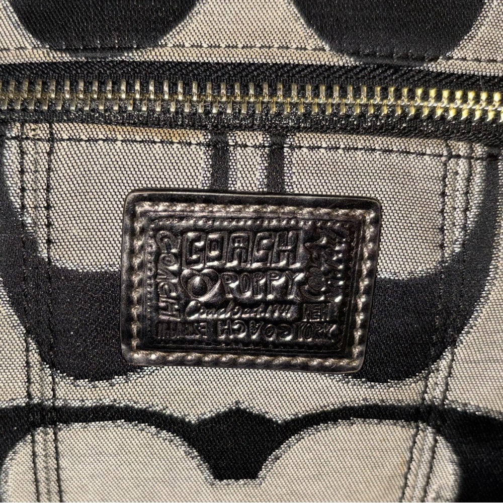 Gorgeous Vintage Coach Poppy Black Logo Canvas Dome Satchel - Picture 4 of 13